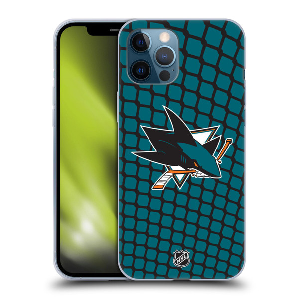 NHL San Jose Sharks Net Pattern Soft Gel Case for Apple iPhone 12 Pro Max