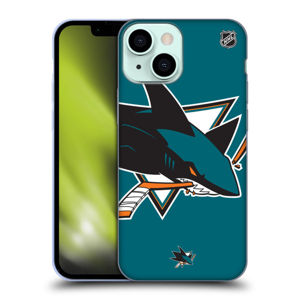 NHL San Jose Sharks Oversized Soft Gel Case for Apple iPhone 13 Mini