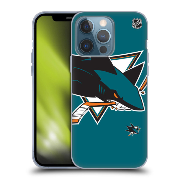 NHL San Jose Sharks Oversized Soft Gel Case for Apple iPhone 13 Pro