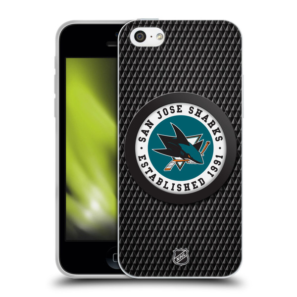 NHL San Jose Sharks Puck Texture Soft Gel Case for Apple iPhone 5c
