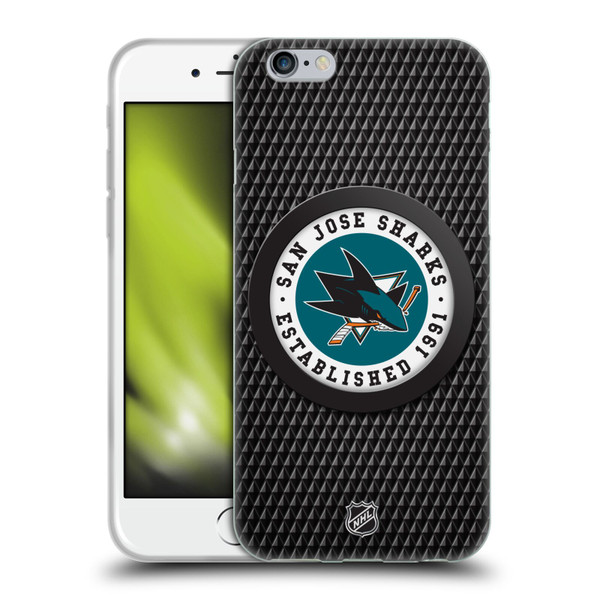 NHL San Jose Sharks Puck Texture Soft Gel Case for Apple iPhone 6 / iPhone 6s