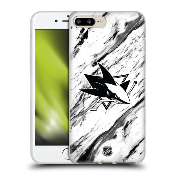 NHL San Jose Sharks Marble Soft Gel Case for Apple iPhone 7 Plus / iPhone 8 Plus