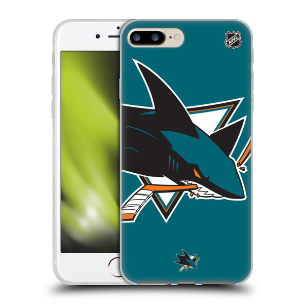 NHL San Jose Sharks Oversized Soft Gel Case for Apple iPhone 7 Plus / iPhone 8 Plus