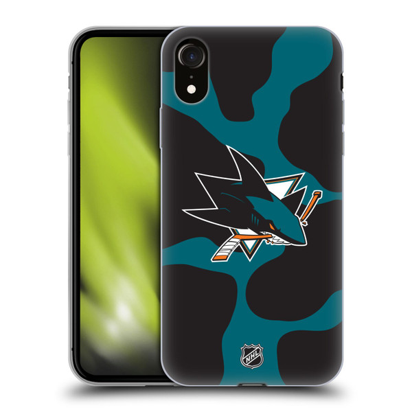 NHL San Jose Sharks Cow Pattern Soft Gel Case for Apple iPhone XR