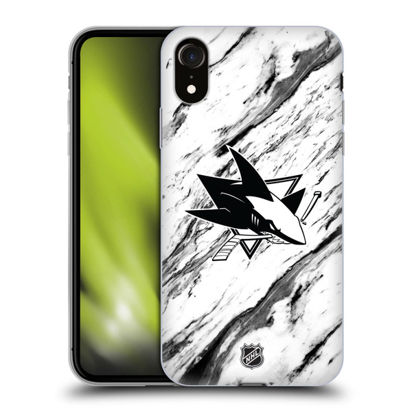 NHL San Jose Sharks Marble Soft Gel Case for Apple iPhone XR