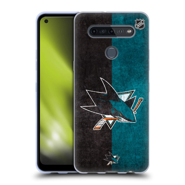 NHL San Jose Sharks Half Distressed Soft Gel Case for LG K51S