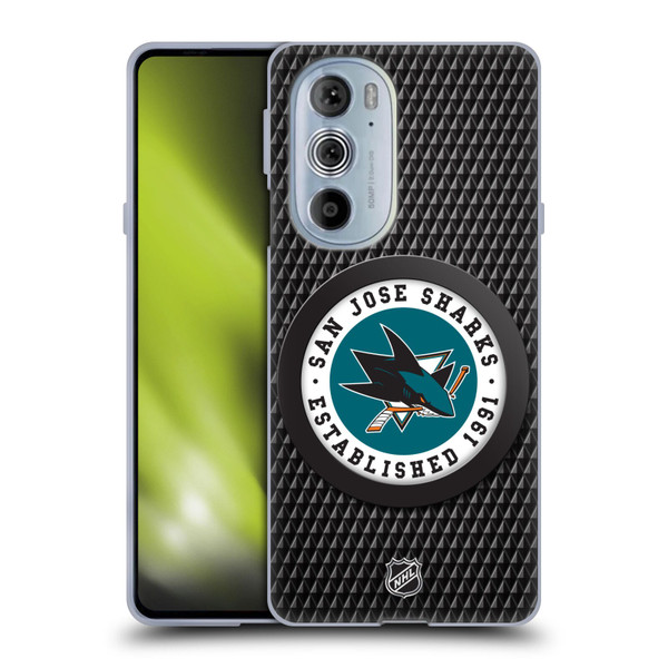 NHL San Jose Sharks Puck Texture Soft Gel Case for Motorola Edge X30