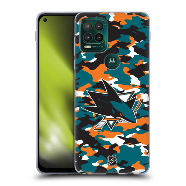 NHL San Jose Sharks Camouflage Soft Gel Case for Motorola Moto G Stylus 5G 2021
