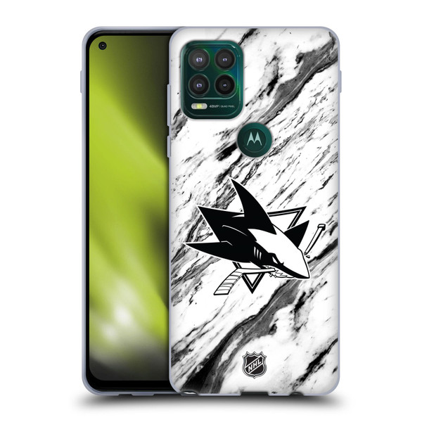 NHL San Jose Sharks Marble Soft Gel Case for Motorola Moto G Stylus 5G 2021