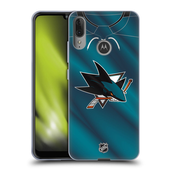 NHL San Jose Sharks Jersey Soft Gel Case for Motorola Moto E6 Plus
