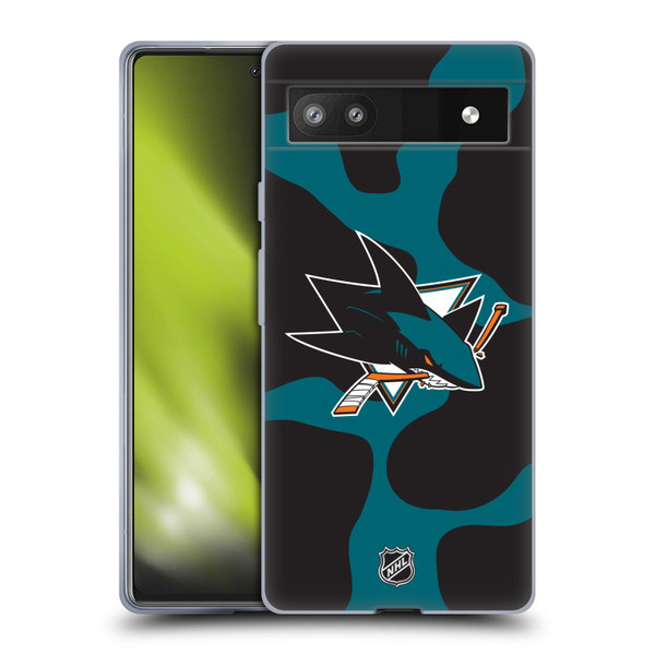 NHL San Jose Sharks Cow Pattern Soft Gel Case for Google Pixel 6a