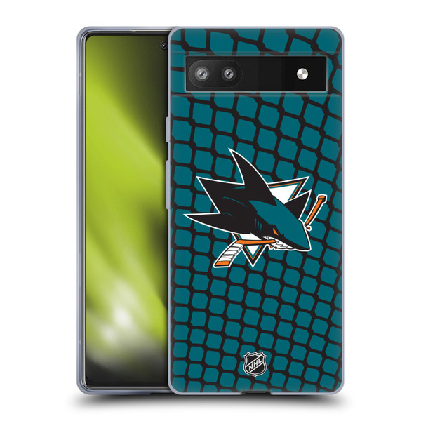 NHL San Jose Sharks Net Pattern Soft Gel Case for Google Pixel 6a