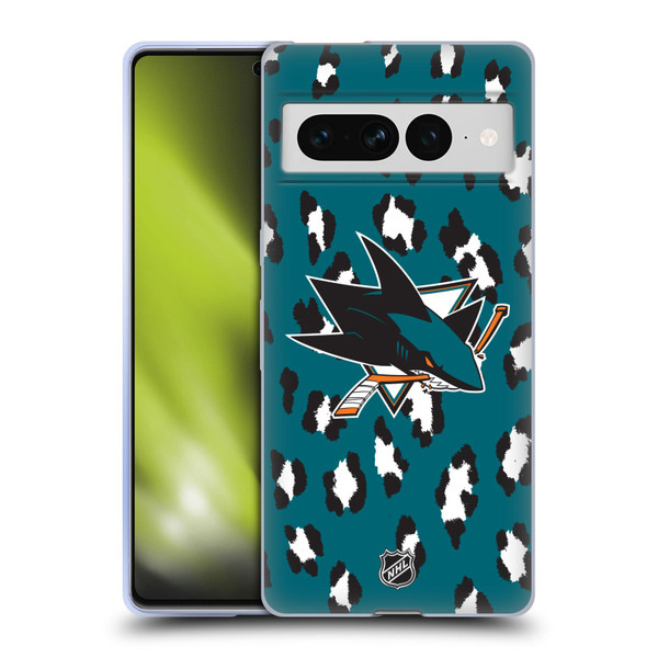 NHL San Jose Sharks Leopard Pattern Soft Gel Case for Google Pixel 7 Pro
