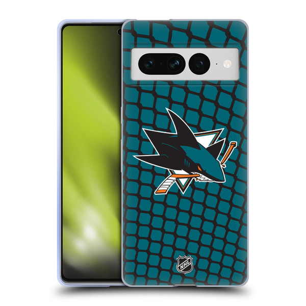 NHL San Jose Sharks Net Pattern Soft Gel Case for Google Pixel 7 Pro