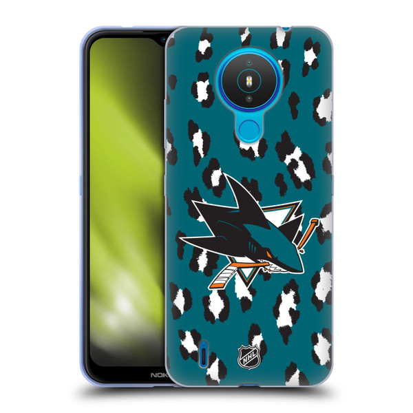 NHL San Jose Sharks Leopard Pattern Soft Gel Case for Nokia 1.4