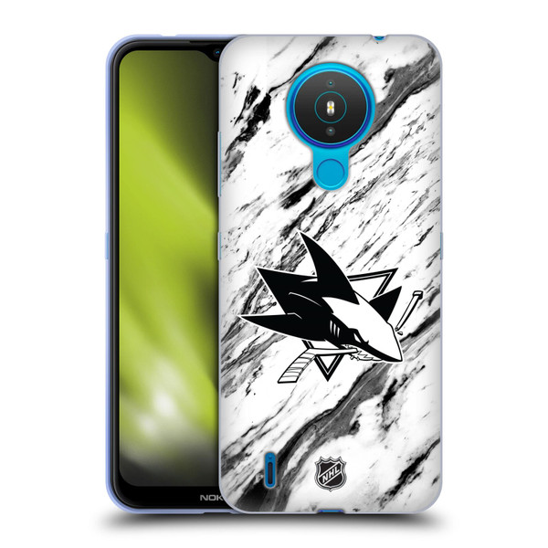 NHL San Jose Sharks Marble Soft Gel Case for Nokia 1.4