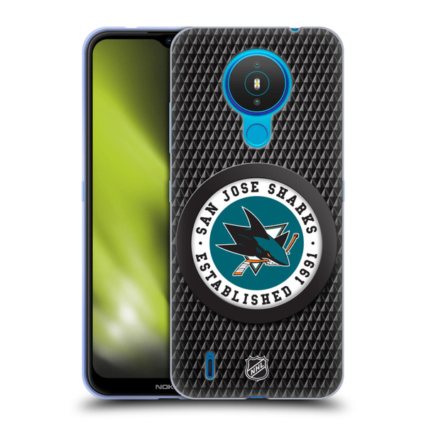 NHL San Jose Sharks Puck Texture Soft Gel Case for Nokia 1.4