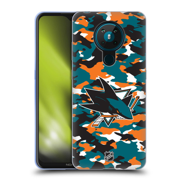 NHL San Jose Sharks Camouflage Soft Gel Case for Nokia 5.3