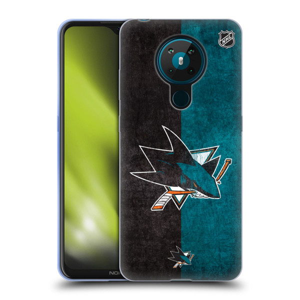 NHL San Jose Sharks Half Distressed Soft Gel Case for Nokia 5.3