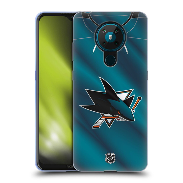 NHL San Jose Sharks Jersey Soft Gel Case for Nokia 5.3