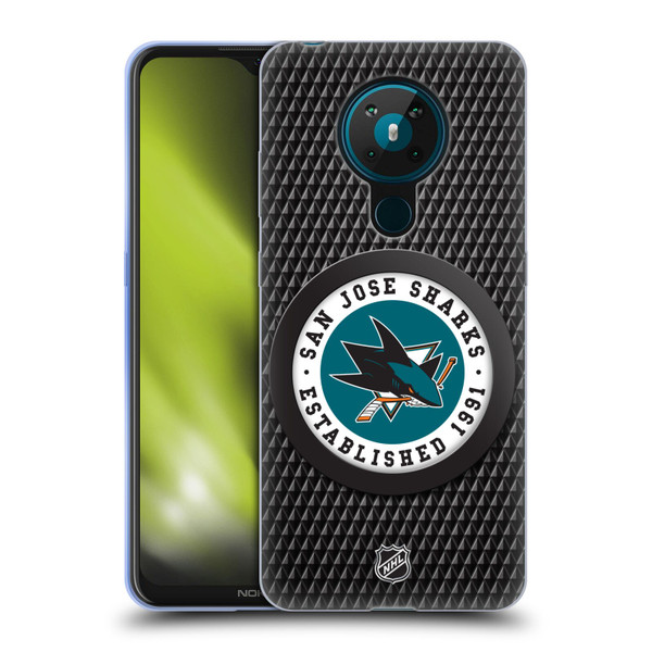 NHL San Jose Sharks Puck Texture Soft Gel Case for Nokia 5.3