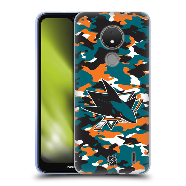 NHL San Jose Sharks Camouflage Soft Gel Case for Nokia C21