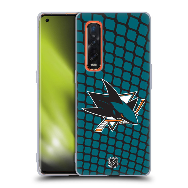 NHL San Jose Sharks Net Pattern Soft Gel Case for OPPO Find X2 Pro 5G