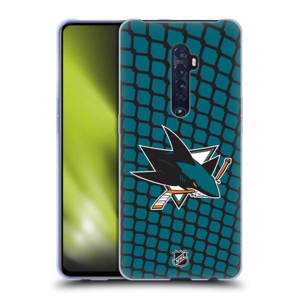 NHL San Jose Sharks Net Pattern Soft Gel Case for OPPO Reno 2