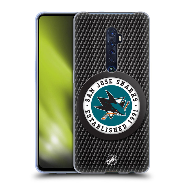 NHL San Jose Sharks Puck Texture Soft Gel Case for OPPO Reno 2