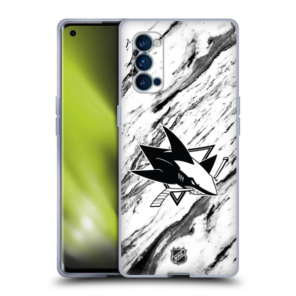 NHL San Jose Sharks Marble Soft Gel Case for OPPO Reno 4 Pro 5G