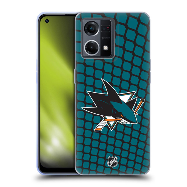 NHL San Jose Sharks Net Pattern Soft Gel Case for OPPO Reno8 4G