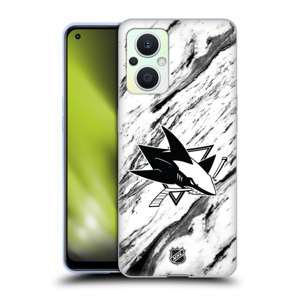 NHL San Jose Sharks Marble Soft Gel Case for OPPO Reno8 Lite