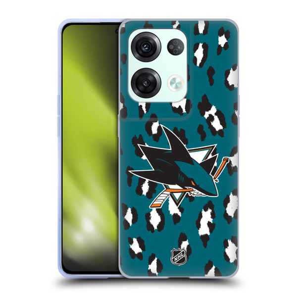 NHL San Jose Sharks Leopard Pattern Soft Gel Case for OPPO Reno8 Pro