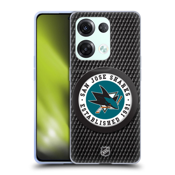 NHL San Jose Sharks Puck Texture Soft Gel Case for OPPO Reno8 Pro