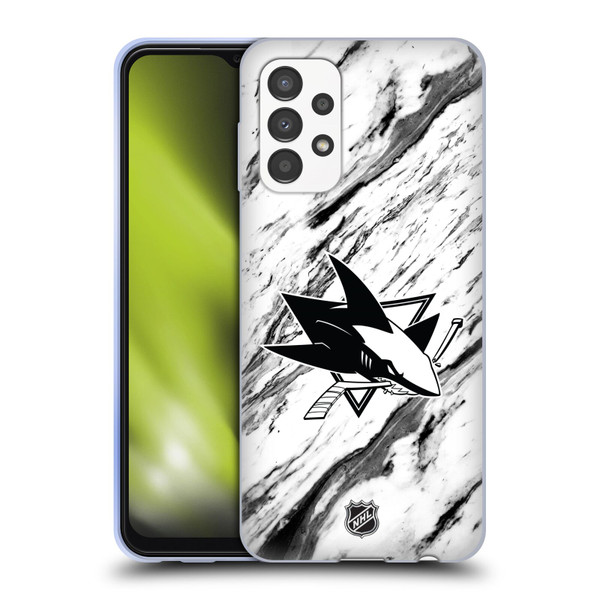 NHL San Jose Sharks Marble Soft Gel Case for Samsung Galaxy A13 (2022)