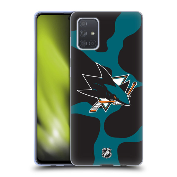 NHL San Jose Sharks Cow Pattern Soft Gel Case for Samsung Galaxy A71 (2019)