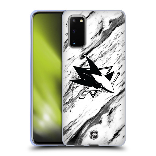 NHL San Jose Sharks Marble Soft Gel Case for Samsung Galaxy S20 / S20 5G