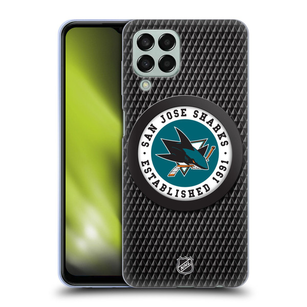 NHL San Jose Sharks Puck Texture Soft Gel Case for Samsung Galaxy M33 (2022)
