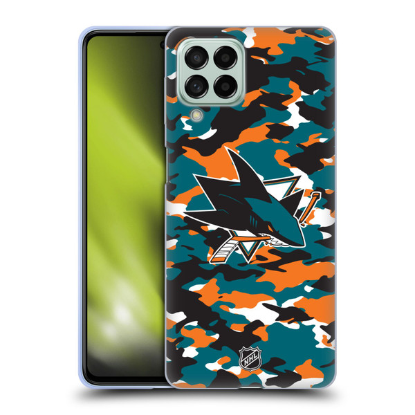 NHL San Jose Sharks Camouflage Soft Gel Case for Samsung Galaxy M53 (2022)