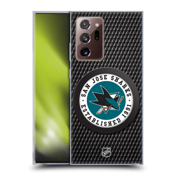 NHL San Jose Sharks Puck Texture Soft Gel Case for Samsung Galaxy Note20 Ultra / 5G