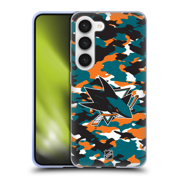 NHL San Jose Sharks Camouflage Soft Gel Case for Samsung Galaxy S23 5G