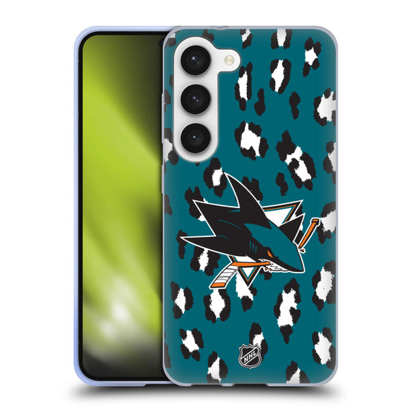 NHL San Jose Sharks Leopard Patten Soft Gel Case for Samsung Galaxy S23 5G