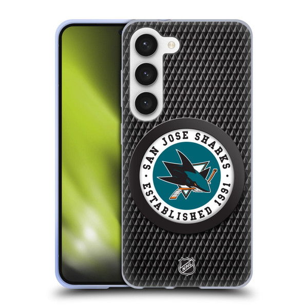 NHL San Jose Sharks Puck Texture Soft Gel Case for Samsung Galaxy S23 5G