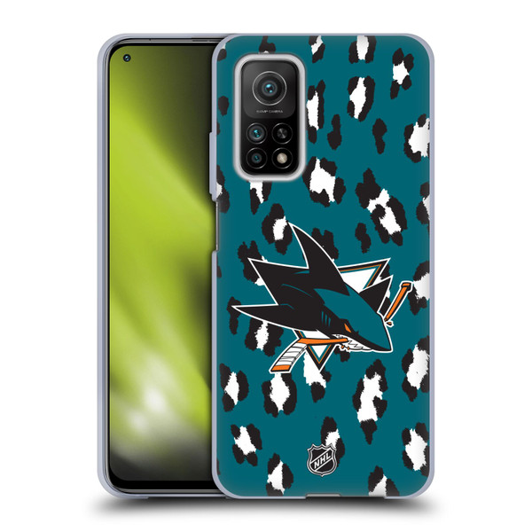 NHL San Jose Sharks Leopard Pattern Soft Gel Case for Xiaomi Mi 10T 5G