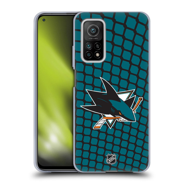 NHL San Jose Sharks Net Pattern Soft Gel Case for Xiaomi Mi 10T 5G