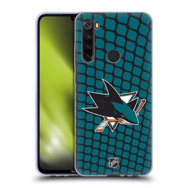 NHL San Jose Sharks Net Pattern Soft Gel Case for Xiaomi Redmi Note 8T