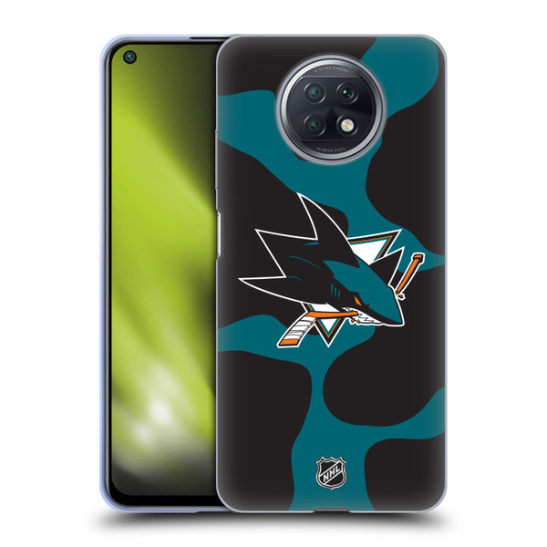 NHL San Jose Sharks Cow Pattern Soft Gel Case for Xiaomi Redmi Note 9T 5G