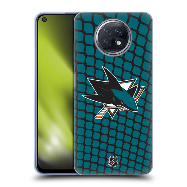 NHL San Jose Sharks Net Pattern Soft Gel Case for Xiaomi Redmi Note 9T 5G