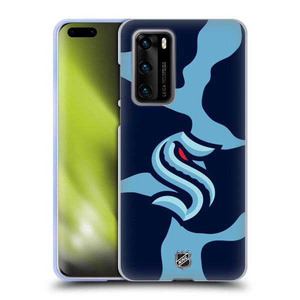 NHL Seattle Kraken Cow Pattern Soft Gel Case for Huawei P40 5G