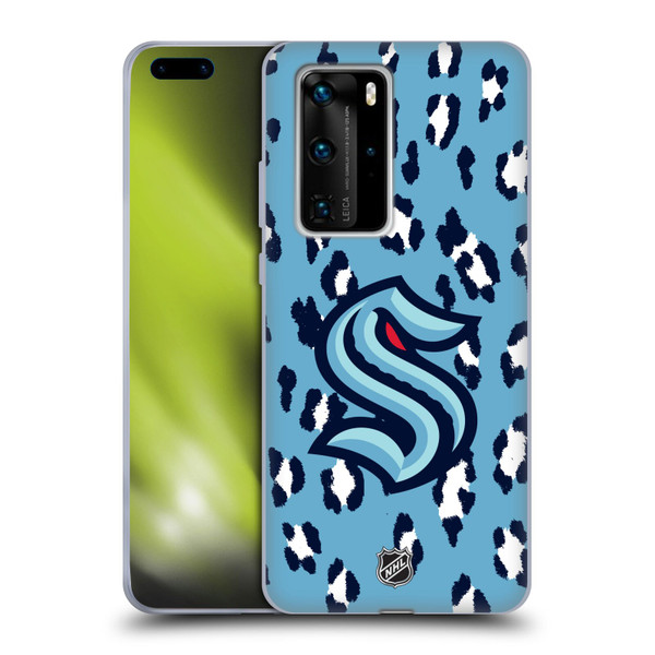 NHL Seattle Kraken Leopard Pattern Soft Gel Case for Huawei P40 Pro / P40 Pro Plus 5G